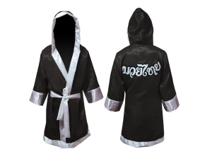 Custom Muay Thai Robe / Fight Robe : Black